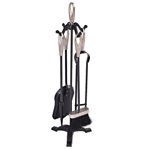 5-Piece Silver Iron Fireplace Tools Set - Lot 1175