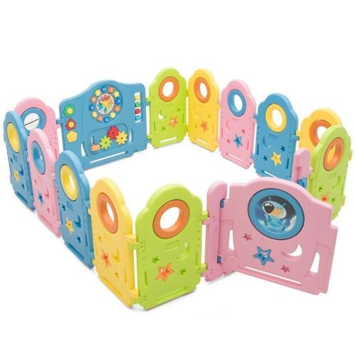 14-Panel Kids Activity Center Playpen with Gate - Lot 973
