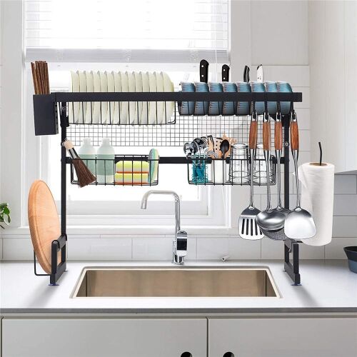 Kitchen Dish Drying Rack - Black - Lot 770