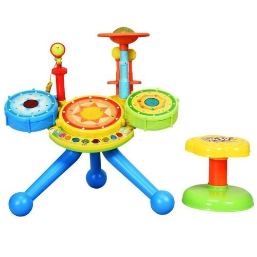 Kids Electric Jazz Drum Set with Stool - Lot 864