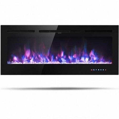 50 " Electric Fireplace Recessed Wall Mounted with Multicolor Flame  - Lot 95