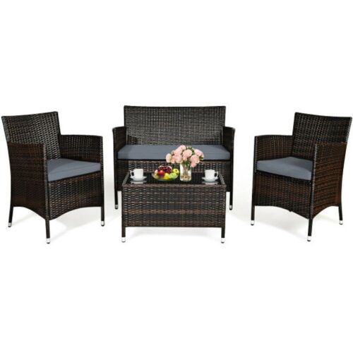 4-Piece Rattan Patio Furniture Set - Lot 424