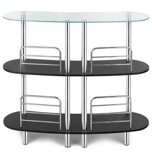 3-Tier Bar Table with Tempered Glasstop - Lot 722