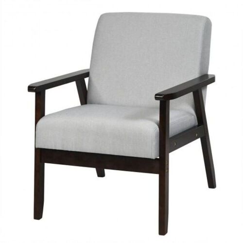 Wood Upholstered Armchair - Light Gray - Lot 423