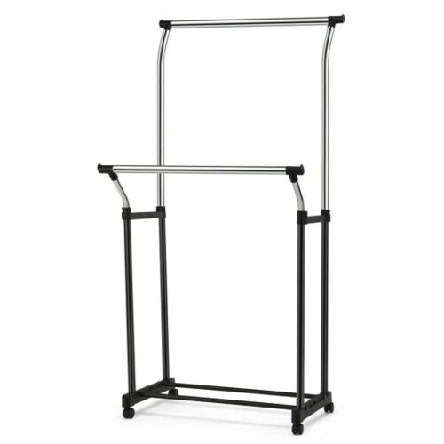 Double Rail Clothing Rack with Wheels  - Lot 1077