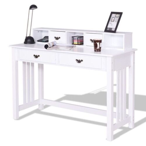 Home Office Writing Mission Computer Desk With 4-Drawer  - Lot 57