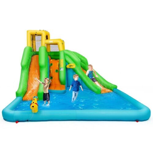 Inflatable Water Park Bounce House w/Climbing Wall, Two Slides and Splash Pool - Lot 64
