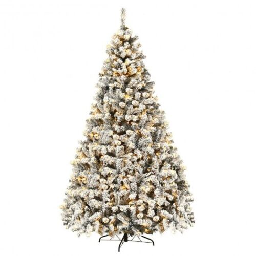 9' Pre-Lit Snow-Flocked Artificial Christmas Tree - Lot 486