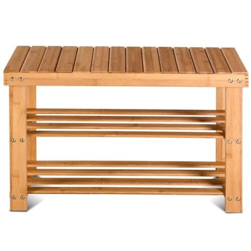 2-Tier Bamboo Shoe Bench  - Lot 884