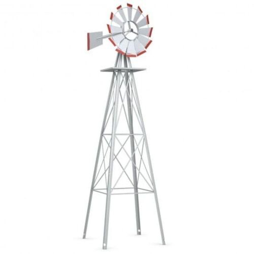 8' Silver Windmill - Lot 1170