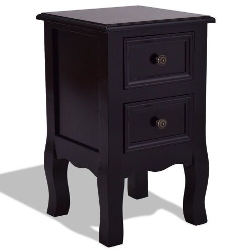 Wood Accent Nightstand - Black - Lot 432