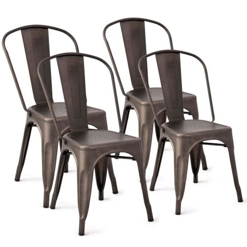 Set of (4) Tolix Style Stackable Dining Chairs - Copper - Lot 604