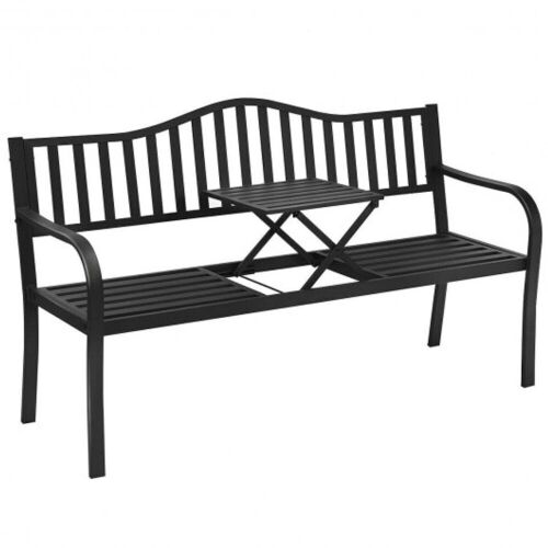 Patio Garden Bench with Adjustable Center Table  - Lot 126