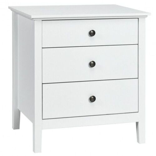 Nightstand Beside End Side Table Organizer with 3 Drawers - Lot 547