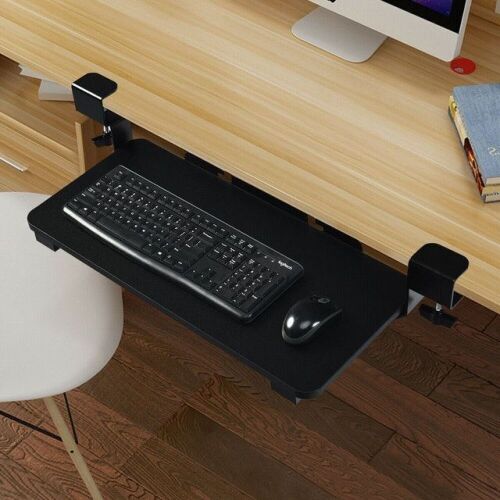 Keyboard Tray Under Desk Clamp-On Retractable Platform Computer Drawer - Lot 552