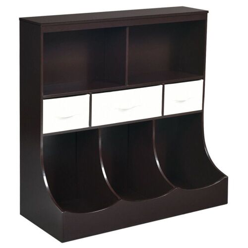 Freestanding Storage Organizer Unit with 3 Baskets - Brown - Lot 992