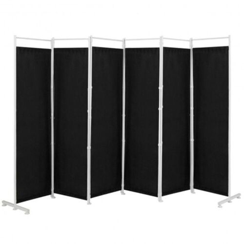 6-Panel Folding Room Divider - Black - Lot 100