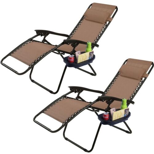 Set of (2) Folding Patio Chairs - Brown - Lot 433