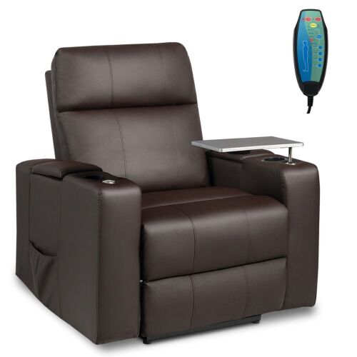 Massage Recliner Chair w/Swivel Tray, Coffee - Lot 89