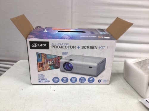 GPX All-In-One Projector & Screen Kit, Untested, E-Comm Return - Lot 155