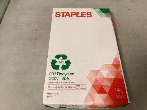 Lot of (10) Staples Copy Paper, E-Comm Return - Lot 531