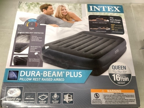 Intex Dura-Beam Plus Queen Air Mattress, Untested, E-Comm Return - Lot 524