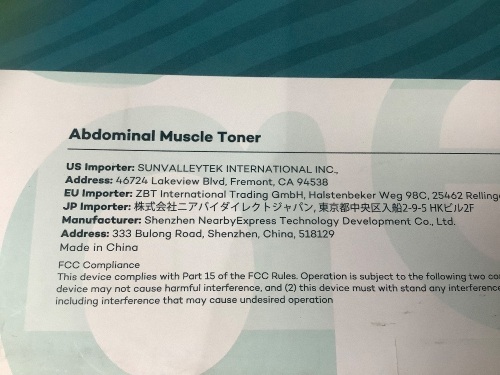 Sable Abdominal Muscle Toner, Untested, Appears New - Lot 423