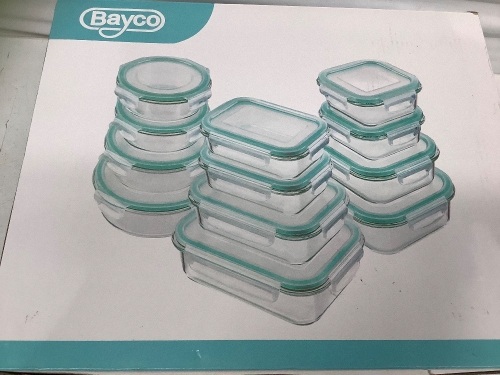 12 Pcs Glass Container Set w/ Sealed Lids - Lot 623
