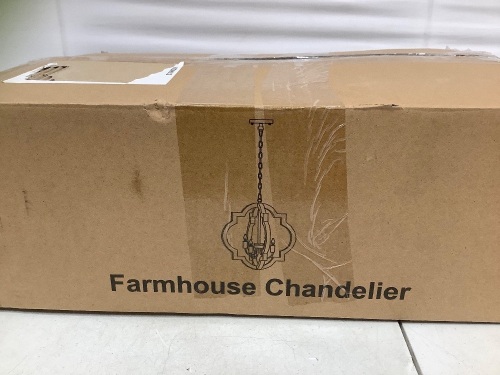Farmhouse Wood Chandelier - Lot 614