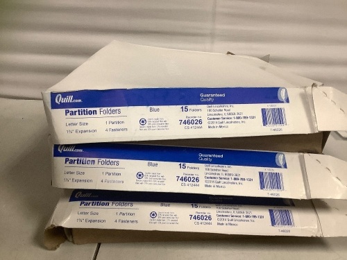 Lot of (3) Packs of Partition Folders - Lot 409