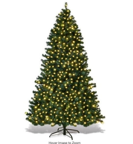 8 ft. Pre-Lit PVC Hinged Artificial Christmas Tree with 430 LED Lights, Appears New - Lot 172