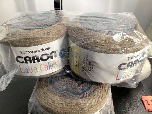 Lot of (2) 2 Pack Caron Lava Cakes Yarn, Appears New - Lot 107