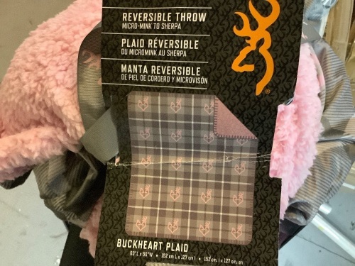 Buckheart Plaid Reversible Throw, Appears New - Lot 134