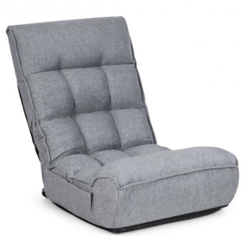 4-Position Adjustable Floor Chair Folding Lazy Sofa-Gray, Appears New, Retail $193.13 - Lot 217