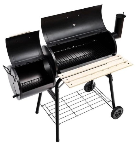 Steel Outdoor BBQ Patio Charcoal Barrel Grill in Black, Appears New/Box Damaged - Lot 201
