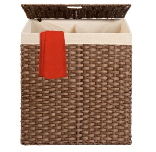 Double Laundry Hamper Basket w/ Easy Assembly, Liner Bag, Appears New - Lot 225