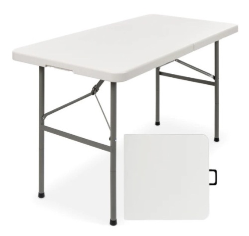 4ft Portable Folding Plastic Dining Table w/ Handle, Lock, Appears New - Lot 200