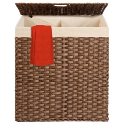 Double Laundry Hamper Basket w/ Easy Assembly, Liner Bag, Appears New - Lot 323