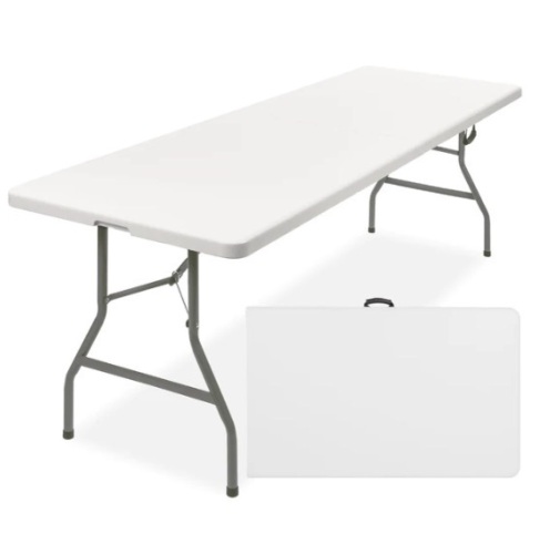 8ft Portable Folding Plastic Dining Table w/ Handle, Lock, Appears New - Lot 363