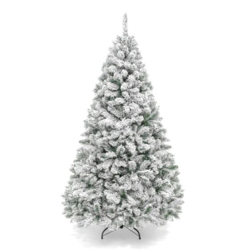 Premium Snow Flocked Artificial Pine Christmas Tree w/ Foldable Metal Base, Appears New - Lot 300