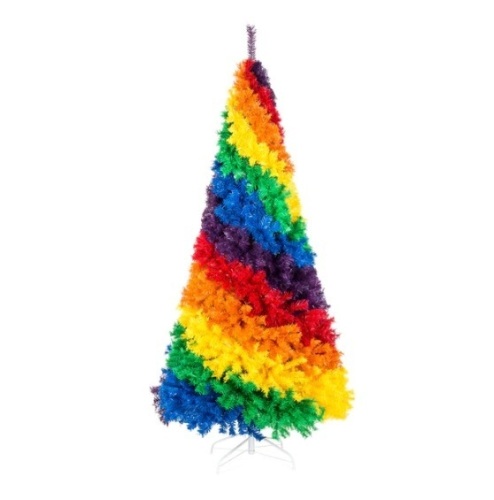 7ft Artificial Rainbow Full Fir Christmas Tree Holiday Decor w/ Metal Stand, Appears New - Lot 343
