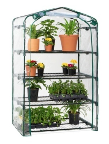 4-Tier Mini Portable Indoor Outdoor Greenhouse w/ Steel Shelves - 40in - Lot 7