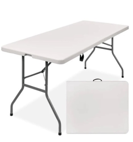 6ft Portable Folding Plastic Dining Table w/ Handle, Lock - Lot 25