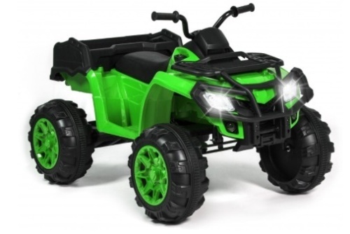 12V Kids Powered Atv Quad 4-Wheel Ride On Car W/ 2 Speeds, Spring Suspension, Mp3, Storage - Green - Lot 126