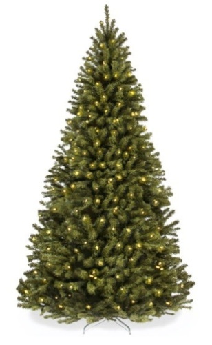 Pre-Lit Artificial Spruce Christmas Tree w/ Foldable Metal Base, 6ft - Lot 140