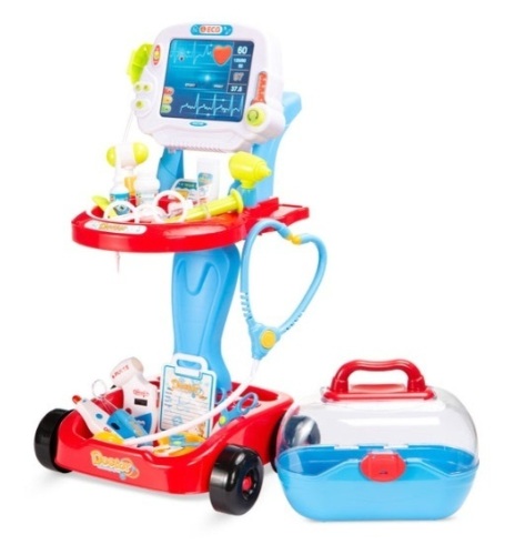 Play Doctor Kit for Kids, Boys & Girls with 17 Accessories, Mobile Cart - Lot 144