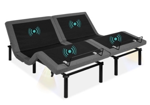 Adjustable Bed Base with Massage, Remote, USB Ports, Split King - Lot 148