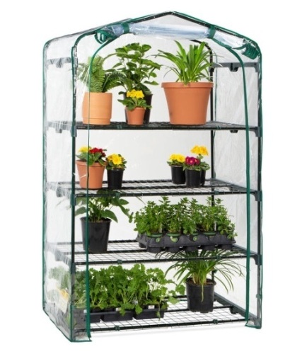 4-Tier Mini Portable Indoor Outdoor Greenhouse w/ Steel Shelves - 40in - Lot 151