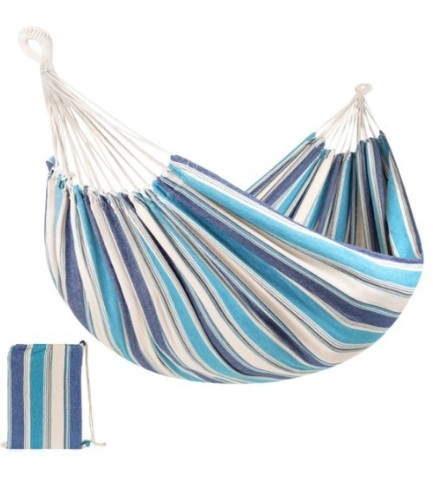 2-Person Brazilian-Style Double Hammock w/ Portable Carrying Bag, Ocean - Lot 154
