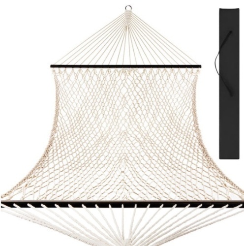 Cotton Rope 2-Person Double Hammock w/ Spreader Bars, Carrying Case - Lot 165